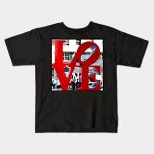 LOVE Sculpture by Robert Indiana Kids T-Shirt